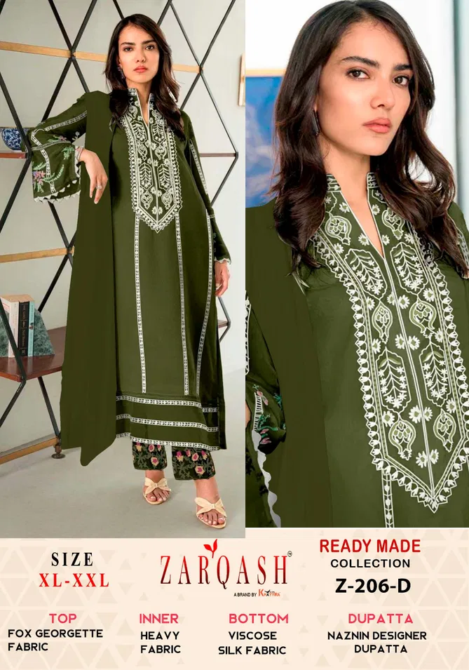 Z 206 Zarqash Fox Georgette Embroidery Pakistani Suits Wholesale Price